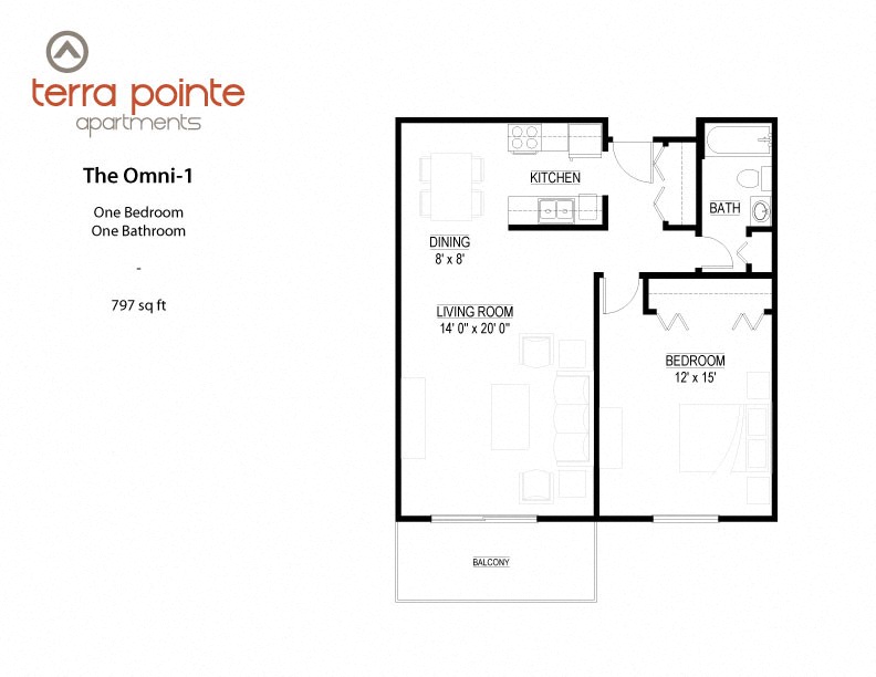 Omni3  Floor plan at Terra Pointe Apartments, Minnesota